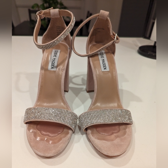 Brand New Sparkly Open Toe Heels Size 8.5 - Picture 1 of 7